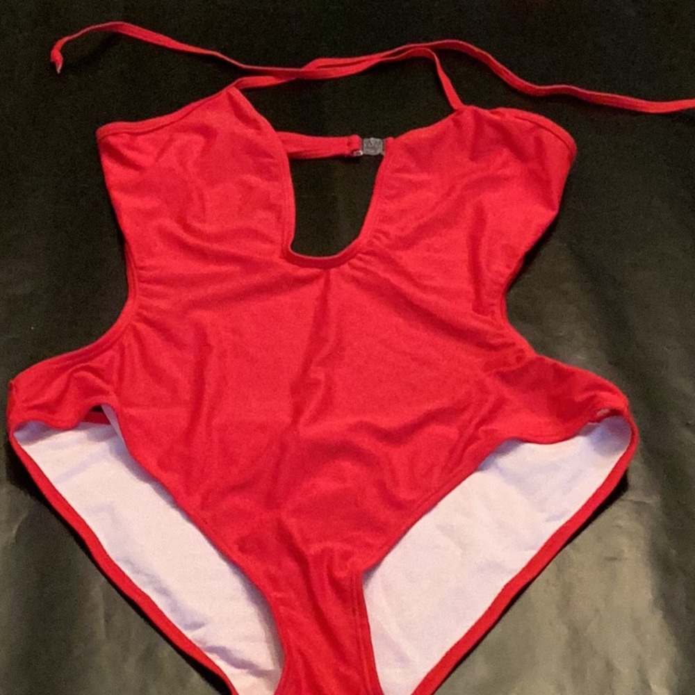 Boohoo Red Apparel bathing suit.